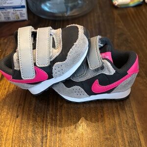 Nike Black and Gray High-Top Sneakers with Velcro Strap